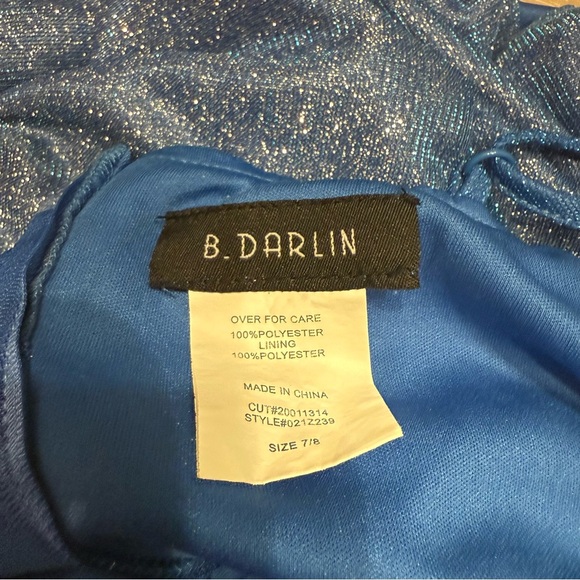 B Darlin Shimmering Evening Out Blue Dress - Picture 2 of 9